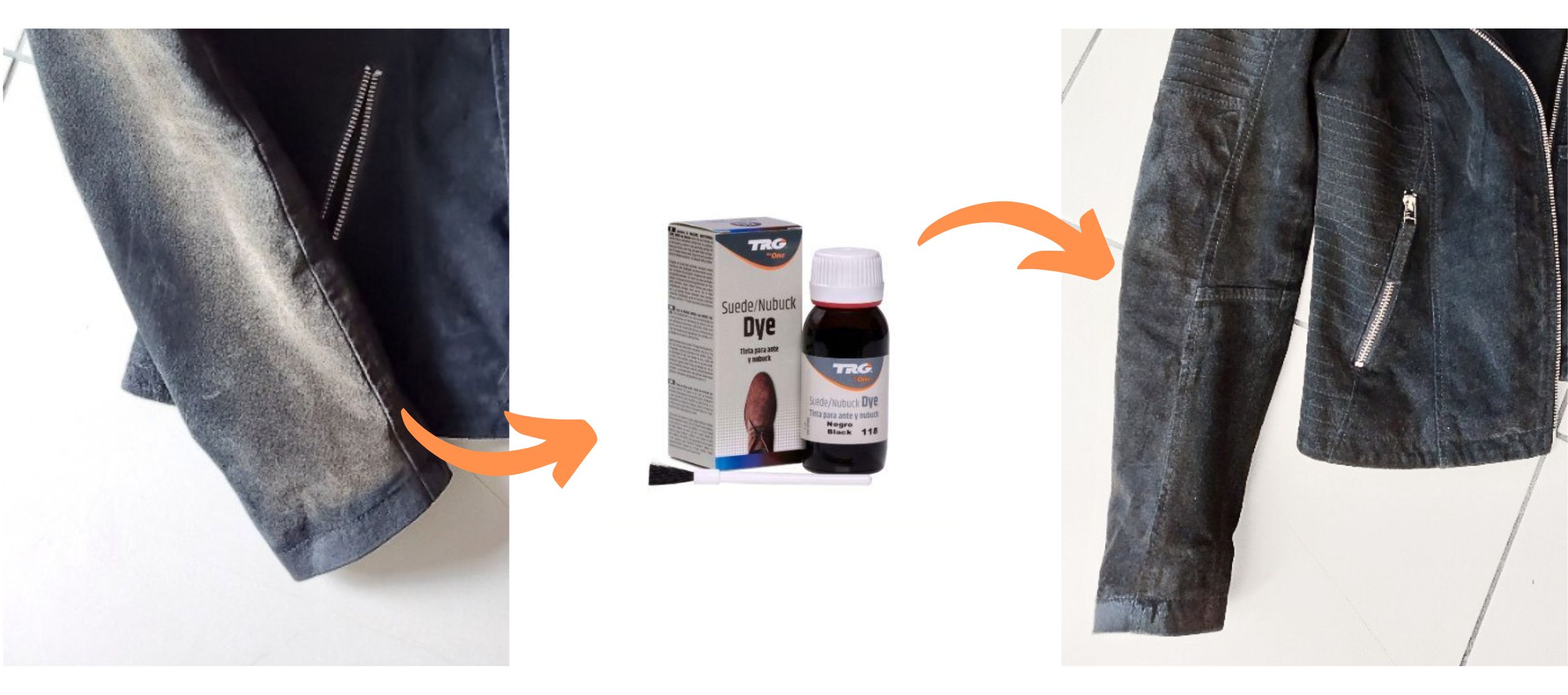 Černá barva na semišové kožené bundy 118 Black Suede dye